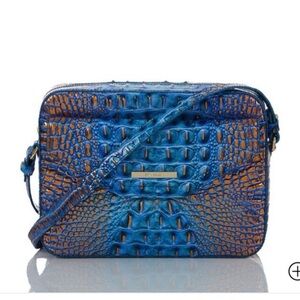 Brahmin Blue and Brown Crossbody Bag